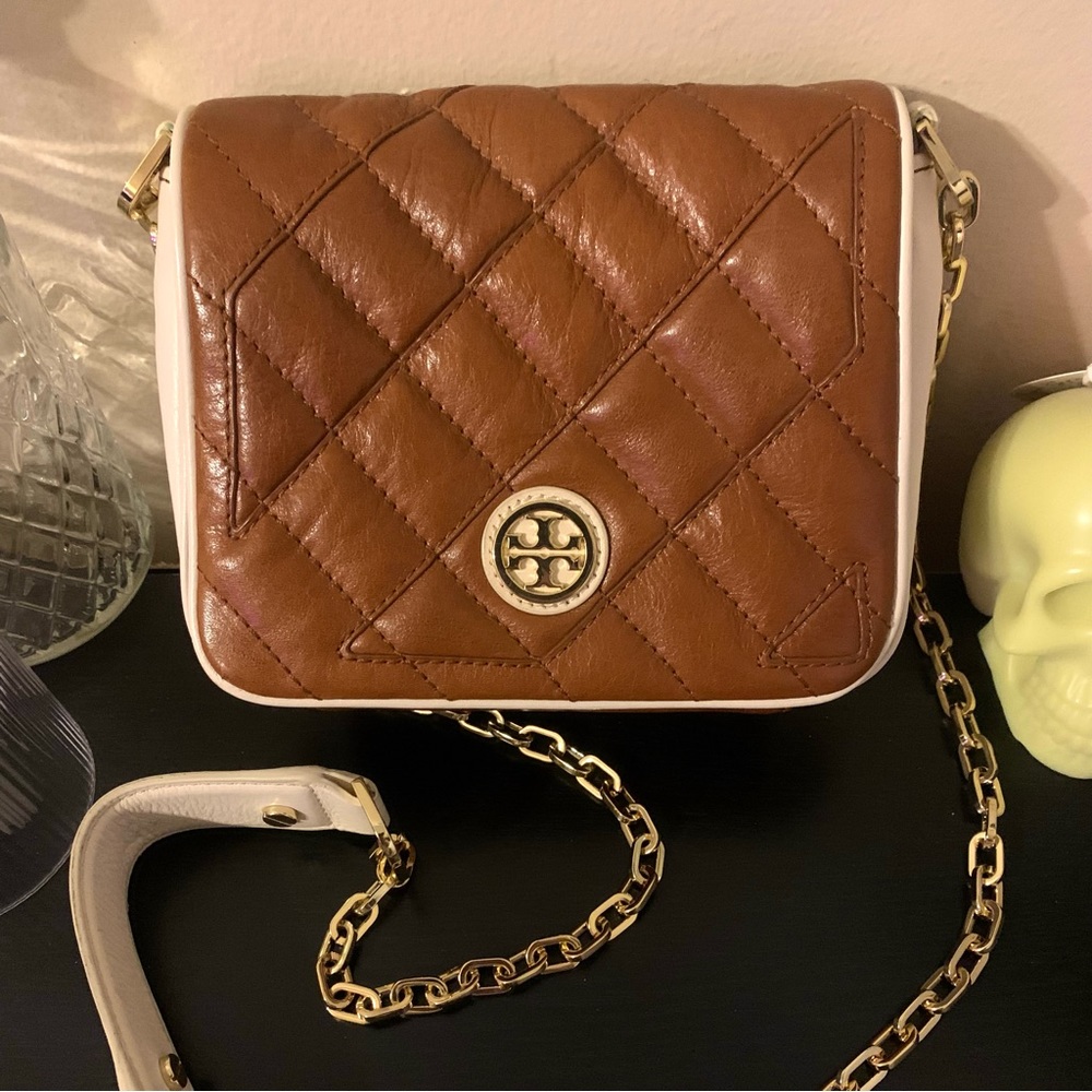 Tory Burch Leather Quilt Stitch Crossbody Purse